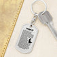 Psalm 23 German Bible Keychain Stainless Steel or 18k Gold Dog Tag-Express Your Love Gifts