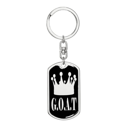 GOAT Greatest of All Time Swivel Keychain Stainless Steel or 18k Gold Dog Tag-Express Your Love Gifts
