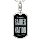 Raider Football Fan Swivel Keychain Stainless Steel or 18k Gold Dog Tag-Express Your Love Gifts