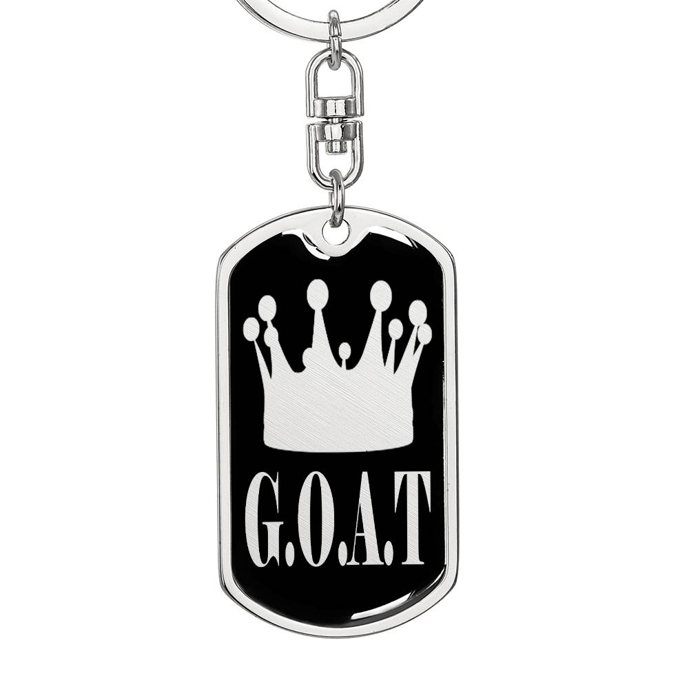 GOAT Greatest of All Time Swivel Keychain Stainless Steel or 18k Gold Dog Tag-Express Your Love Gifts