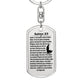 Psalm 23 Portuguese Salmo 23 Bible Keychain Stainless Steel or 18k Gold Dog Tag-Express Your Love Gifts