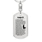 Psalm 23 German Bible Keychain Stainless Steel or 18k Gold Dog Tag-Express Your Love Gifts