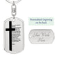 Lord's Prayer Russian Bible Keychain Stainless Steel or 18k Gold Dog Tag-Express Your Love Gifts