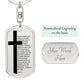Lords Prayer Spanish Padre Nuestro Bible Keychain Stainless Steel or 18k Gold Dog Tag-Express Your Love Gifts