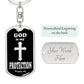 God is My Protection Psalm 91 Swivel Keychain Stainless Steel or 18k Gold Dog Tag-Express Your Love Gifts