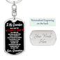 To My Grandson Standing Behind You Stainless Steel or 18k Gold Premium Swivel Dog Tag Keychain-Express Your Love Gifts