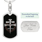 Man of God Cross Timothy Bible Keychain Stainless Steel or 18k Gold Dog Tag-Express Your Love Gifts