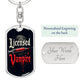 Licensed Vampire Phlebotomist Nurse Swivel Keychain Stainless Steel or 18k Gold Dog Tag-Express Your Love Gifts