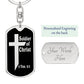 Soldier of Christ 2 Tim 2:3 Bible Keychain Stainless Steel or 18k Gold Dog Tag-Express Your Love Gifts