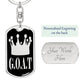 GOAT Greatest of All Time Swivel Keychain Stainless Steel or 18k Gold Dog Tag-Express Your Love Gifts
