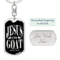 Jesus is the GOAT Matthew 28.18 Swivel Keychain Stainless Steel or 18k Gold Dog Tag-Express Your Love Gifts