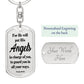 Angels Protect Psalm 91:11 Swivel Keychain Stainless Steel or 18k Gold Dog Tag-Express Your Love Gifts