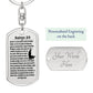 Psalm 23 Portuguese Salmo 23 Bible Keychain Stainless Steel or 18k Gold Dog Tag-Express Your Love Gifts