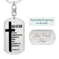 Man of God Pursuing 1 Timothy 6:11 Bible Keychain Stainless Steel or 18k Gold Dog Tag-Express Your Love Gifts
