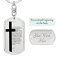 Lord's Prayer Bible Keychain Stainless Steel or 18k Gold Dog Tag-Express Your Love Gifts