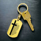 Lord's Prayer German Vater Unser Bible Keychain Stainless Steel or 18k Gold Dog Tag-Express Your Love Gifts