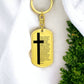 Lords Prayer Spanish Padre Nuestro Bible Keychain Stainless Steel or 18k Gold Dog Tag-Express Your Love Gifts