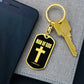 Man of God 1 Timothy 6 Bible Keychain Stainless Steel or 18k Gold Dog Tag-Express Your Love Gifts