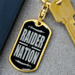 Raider Football Fan Swivel Keychain Stainless Steel or 18k Gold Dog Tag-Express Your Love Gifts
