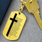 Lords Prayer Spanish Padre Nuestro Bible Keychain Stainless Steel or 18k Gold Dog Tag-Express Your Love Gifts