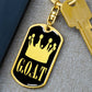 GOAT Greatest of All Time Swivel Keychain Stainless Steel or 18k Gold Dog Tag-Express Your Love Gifts