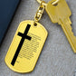 Lord's Prayer Bible Keychain Stainless Steel or 18k Gold Dog Tag-Express Your Love Gifts