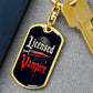 Licensed Vampire Phlebotomist Nurse Swivel Keychain Stainless Steel or 18k Gold Dog Tag-Express Your Love Gifts
