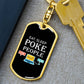 Eat Sleep Poke People Nurse Swivel Keychain Stainless Steel or 18k Gold Dog Tag-Express Your Love Gifts