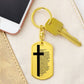 Lord's Prayer German Vater Unser Bible Keychain Stainless Steel or 18k Gold Dog Tag-Express Your Love Gifts