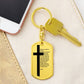 Lord's Prayer Russian Bible Keychain Stainless Steel or 18k Gold Dog Tag-Express Your Love Gifts