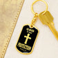 God is My Protection Psalm 91 Swivel Keychain Stainless Steel or 18k Gold Dog Tag-Express Your Love Gifts
