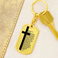 Lord's Prayer German Vater Unser Bible Keychain Stainless Steel or 18k Gold Dog Tag-Express Your Love Gifts