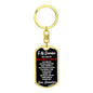 To My Grandson Standing Behind You Stainless Steel or 18k Gold Premium Swivel Dog Tag Keychain-Express Your Love Gifts