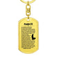 Psalm 23 German Bible Keychain Stainless Steel or 18k Gold Dog Tag-Express Your Love Gifts