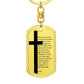Lord's Prayer Italian Padre Nostro Bible Keychain Stainless Steel or 18k Gold Dog Tag-Express Your Love Gifts