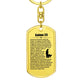 Psalm 23 Spanish Salmo 23 Bible Keychain Stainless Steel or 18k Gold Dog Tag-Express Your Love Gifts