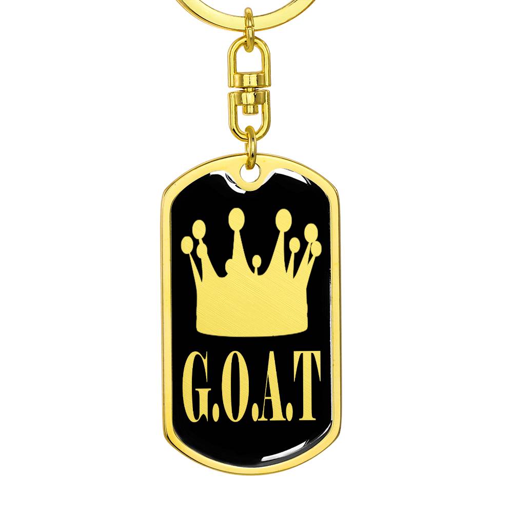 GOAT Greatest of All Time Swivel Keychain Stainless Steel or 18k Gold Dog Tag-Express Your Love Gifts