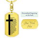 Lord's Prayer German Vater Unser Bible Keychain Stainless Steel or 18k Gold Dog Tag-Express Your Love Gifts