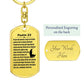 Psalm 23 Polish Psalm Dawida Bible Keychain Stainless Steel or 18k Gold Dog Tag-Express Your Love Gifts
