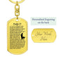 Psalm 23 English Bible Keychain Stainless Steel or 18k Gold Dog Tag-Express Your Love Gifts