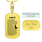 Psalm 23 German Bible Keychain Stainless Steel or 18k Gold Dog Tag-Express Your Love Gifts