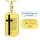 Lord's Prayer Bible Keychain Stainless Steel or 18k Gold Dog Tag-Express Your Love Gifts