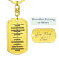 Ten Commandments French Dix Commandements Bible Keychain Stainless Steel or 18k Gold Dog Tag-Express Your Love Gifts