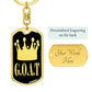 GOAT Greatest of All Time Swivel Keychain Stainless Steel or 18k Gold Dog Tag-Express Your Love Gifts
