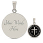 Christ is The King Mark 15:32 Necklace Circle Pendant Stainless Steel or 18k Gold 18-22"-Express Your Love Gifts