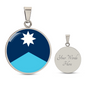 Minnesota State Flag 2024 Necklace Stainless Steel or 18k Gold Circle Pendant 18-22"-Express Your Love Gifts