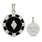 Diamond Poker Chip Circle Necklace Stainless Steel or 18k Gold 18-22-Express Your Love Gifts