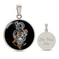 Tiger Dragon Yin Yang Circle Necklace Stainless Steel or 18k Gold Circle Pendant 18-22"-Express Your Love Gifts