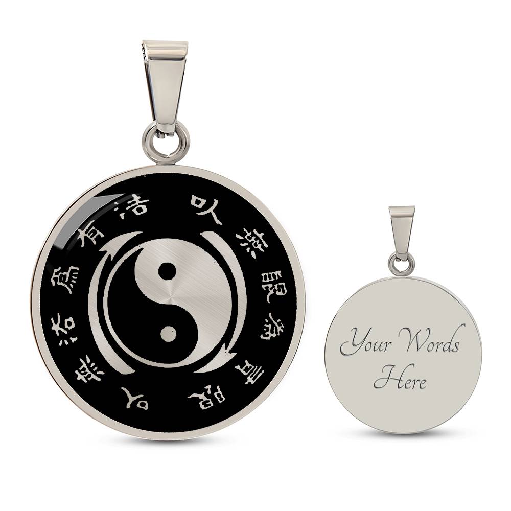 Yin Yang - Symbol of Balance and Harmony Stainless Steel or 18k Gold Circle Necklace Pendant 18-22"-Express Your Love Gifts