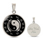 Yin Yang - Symbol of Balance and Harmony Stainless Steel or 18k Gold Circle Necklace Pendant 18-22"-Express Your Love Gifts